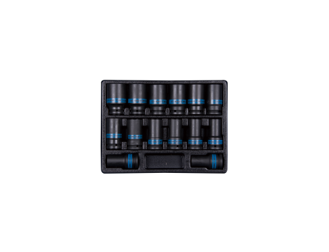 King Tony - ZESTAW NASADEK UDAROWYCH 3/4" 14cz. DŁUGIE 6-kąt. 19 - 41mm, WKŁAD DO WÓZKA - 9-6414MP