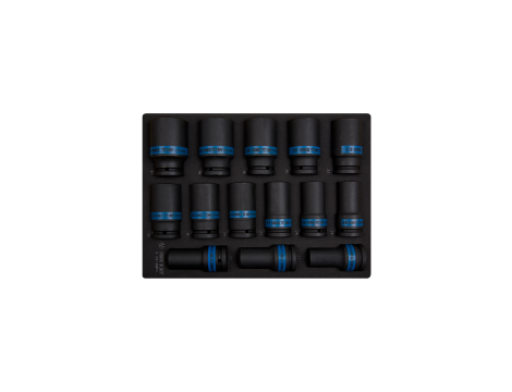 King Tony - ZESTAW NASADEK UDAROWYCH 3/4" 14cz. DŁUGIE 6-kąt. 19 - 41mm, WKŁAD Z PIANKI EVA DO WÓZKA - 9-6414MPV