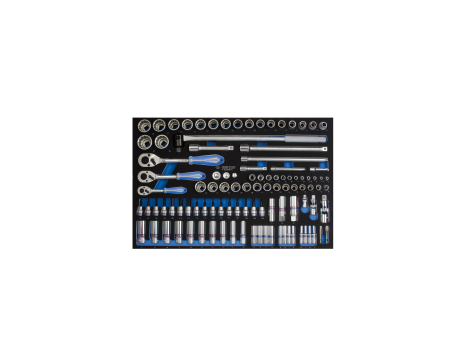 King Tony - ZESTAW NASADEK 1/4"+3/8"+1/2" 103cz. 6-kąt./12-kąt 4 - 32mm Z AKCESORIAMI, WKŁAD Z PIANKI EVA DO WÓZKA - 9-9003MRV01 - 2