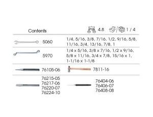 King Tony - ZESTAW KLUCZY CALOWYCH 21cz. - PŁASKO-OCZKOWE 12cz. 1/4-1