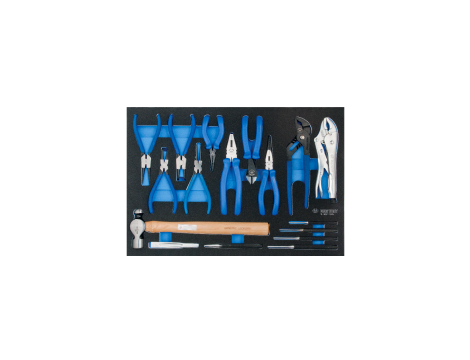 King Tony - ZESTAW SZCZYPIEC + MŁOTEK + AKCESORIA 17cz., WKŁAD Z PIANKI EVA DO WÓZKA - 9-90217GRV - 2