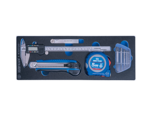 King Tony - ZESTAW NARZĘDZI 5 cz. NÓŻ + SUWMIARKA + WYKRĘTAKI + MIARKA + SZCZELINOMIERZ, WKŁAD Z PIANKI EVA DO WÓZKA - 9-90305TQV01