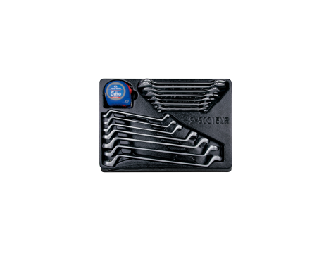 King Tony - ZESTAW KLUCZY PŁASKICH 8 - 24mm + KLUCZY OCZKOWO ODGIĘTYCH 8 - 24mm + MIARKA, WKŁAD DO WÓZKA - 9-90315MR