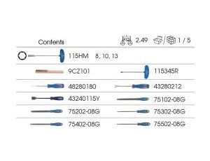 King Tony - ZESTAW NARZĘDZI 13cz. SZCZOTKA DRUCIANA + KLUCZE NASADOWE + TORX T45 + PILNIKI + PRZYRZĄDY DO DEMONTAŻU TAPICERKI, WKŁAD Z PIANK - 9-90413TQV