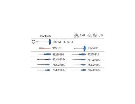 King Tony - ZESTAW NARZĘDZI 13cz. SZCZOTKA DRUCIANA + KLUCZE NASADOWE + TORX T45 + PILNIKI + PRZYRZĄDY DO DEMONTAŻU TAPICERKI, WKŁAD Z PIANK - 9-90413TQV