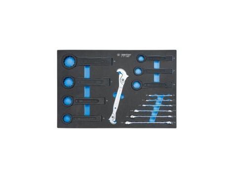 King Tony - ZESTAW KLUCZY OCZKOWYCH E6 - E24, OCZKOWYCH DO POBIJANIA 24MM - 46MM, WKŁAD Z PIANKI, DO WÓZKA - 9-91114MRV