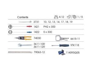 King Tony - ZESTAW KLUCZY PŁASKO-OCZKOWYCH Z GRZECHOTKĄ + AKCESORIA 24cz., WKŁAD Z PIANKI EVA DO WÓZKA - 9-91124MRV
