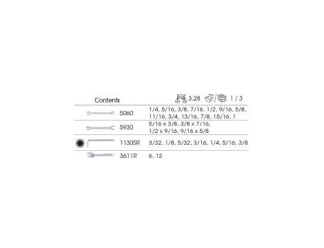 King Tony - ZESTAW NARZĘDZI 26cz. KLUCZY CALOWYCH + KLUCZE NASTAWNE 6" ORAZ 12", WKŁAD Z PIANKI EVA DO SKRZYNKI - 9-91126SRV