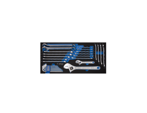 King Tony - ZESTAW NARZĘDZI 26cz. KLUCZY CALOWYCH + KLUCZE NASTAWNE 6" ORAZ 12", WKŁAD Z PIANKI EVA DO SKRZYNKI - 9-91126SRV - 2