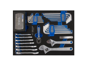 King Tony - ZESTAW BITÓW + KLUCZE PŁASKO-OCZKOWE + AKCESORIA 90cz., WKŁAD Z PIANKI EVA DO WÓZKA - 9-91190CRV - image 2