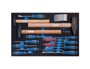 King Tony - ZESTAW WKRĘTAKÓW KRZYŻAK + PŁASKIE + TORX ORAZ MŁOTKÓW, WKŁAD Z PIANKI, DO WÓZKA - 9-91217MRV - image 2