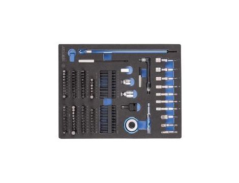 King Tony - ZESTAW BITÓW 1/4" Z AKCESORIAMI 117 cz., WKŁAD Z PIANKI DO WÓZKA - 9-91317CQV