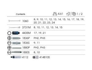King Tony - ZESTAW KLUCZY PŁASKO-OCZKOWYCH + WKRĘTAK UDAROWY + BITY + NASADKI 37cz., WKŁAD Z PIANKI EVA DO WÓZKA - 9-94437MRV