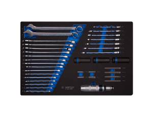 King Tony - ZESTAW KLUCZY PŁASKO-OCZKOWYCH + WKRĘTAK UDAROWY + BITY + NASADKI 37cz., WKŁAD Z PIANKI EVA DO WÓZKA - 9-94437MRV - image 2