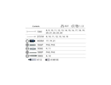 King Tony - ZESTAW KLUCZY PŁASKO-OCZKOWYCH + WKRĘTAK UDAROWY + BITY + NASADKI 37cz., WKŁAD Z PIANKI EVA DO WÓZKA - 9-94437MRV