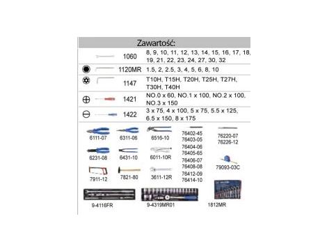 King Tony - SKRZYNKA ROZCIĄGANA 87402 Z ZESTAWEM NARZĘDZI 103cz. - 902-103MR