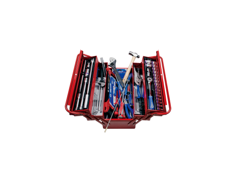 King Tony - SKRZYNKA ROZCIĄGANA 87402 Z ZESTAWEM NARZĘDZI 132cz. - 902-132CR
