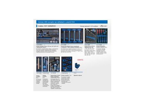 King Tony - ZESTAW 269cz. NARZĘDZI DO WÓZKA PROMOCYJNEGO (WKŁADY Z PIANKI) - 937-269MRVD