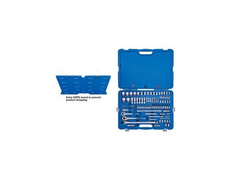 King Tony - ZESTAW NASADEK 1/4"+3/8"+1/2" 119cz. 4 -32mm 6-kąt. Z AKCESORIAMI, CHROM+NARZĘDZIA UNIWERSALNE W WALIZCE PLAST. - 9519MR50