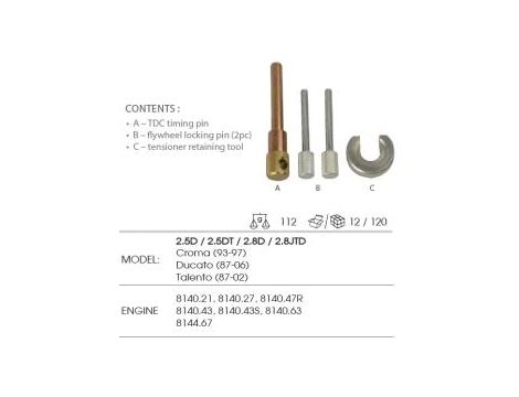 King Tony - ZESTAW DO USTAWIANIA ROZRZĄDU (RENAULT, OPEL) do silników diesel z paskiem - 9AT2-A01