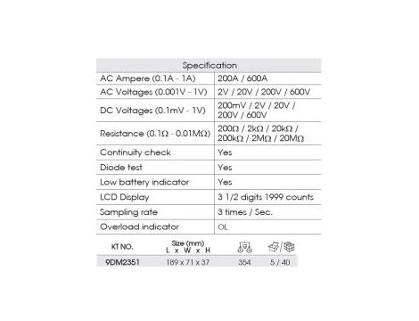 King Tony - CĘGOWY MIERNIK PRĄDU - 9DM2351 - 3