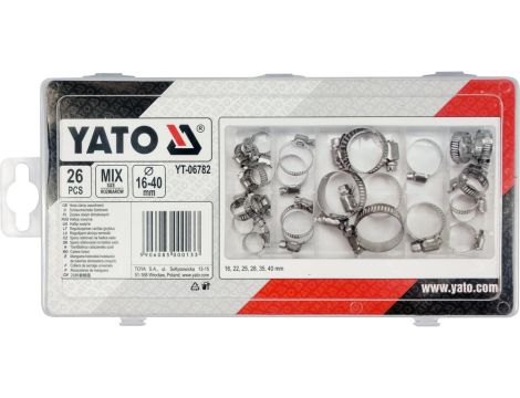 YATO - 26 SZT OBEJMY SKRĘCANE MIX ROZMIARÓW - YT-06782 - 2