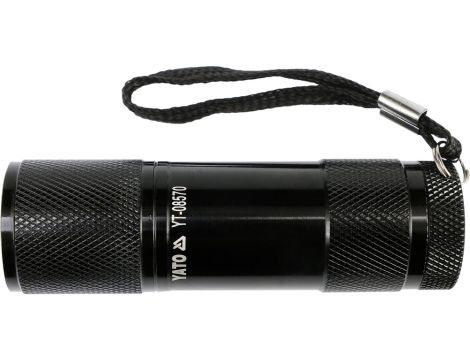 YATO - LATARKA ALUMINIOWA, 9 LED, CZARNA - YT-08570