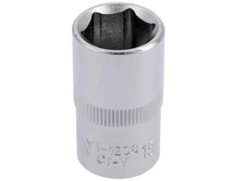 YATO - NASADKA 15MM 1/2"6-KĄT. CV KRÓTKA - YT-1208