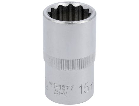 YATO - NASADKA 15MM 1/2"  12-KĄT. CV  KRÓTKA - YT-1277