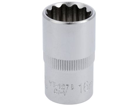 YATO - NASADKA 16MM 1/2"  12-KĄT. CV  KRÓTKA - YT-1278
