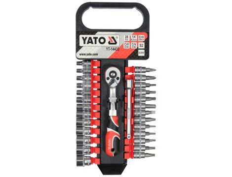 YATO - KOMPLET NASADEK Z AKCESORIAMI 1/4", 28CZ - YT-14433