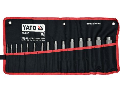 YATO - ZESTAW PRZEBIJAKÓW DO SKÓRY 15CZ. - YT-3591