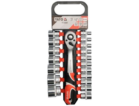 YATO - ZESTAW NASADEK Z GRZECHOTKĄ 1/2", 19 CZ - YT-38681