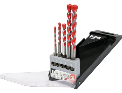 YATO - ZESTAW WIERTEŁ UNIWERSA 5SZT. 4-10MM HEX - YT-44789