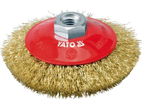 YATO - SZCZOTKA TARCZ GWINT 100mm DRUT MOSIĄDZ - YT-4761