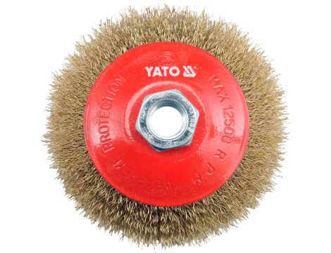 YATO - SZCZOTKA TARCZ GWINT 100mm DRUT MOSIĄDZ - YT-4761 - 2