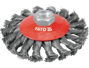 YATO - SZCZOTKA TARCZ GWINT 100mm DRUT SPLAT. - YT-4763