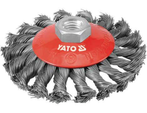 YATO - SZCZOTKA TARCZ GWINT 100mm DRUT SPLAT. - YT-4763
