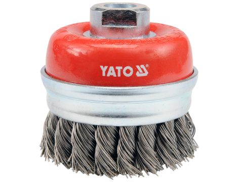 YATO - SZCZOTKA CZOŁOWA, 75mm, GWINT, INOX - YT-4768 - 2