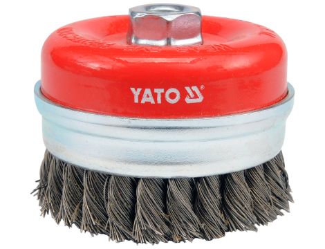 YATO - SZCZOTKA CZOŁ GWINTEM, 100mm DRUT SPLAT - YT-4769 - 2