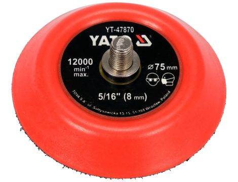 YATO - TALERZ POLERSKI 75MM Z RZEPEM, 5/16 - YT-47870