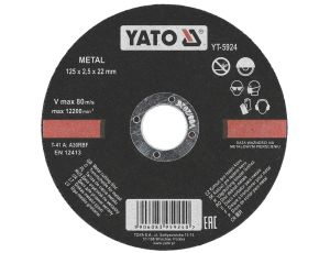 YATO - TARCZA DO CIĘCIA METALU 125x2,5x22 - YT-5924