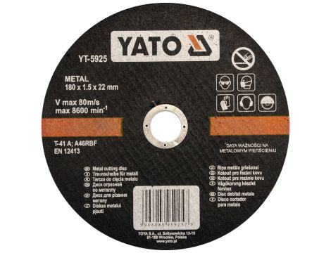 YATO - TARCZA DO CIĘCIA METALU 180x1,5x22 - YT-5925