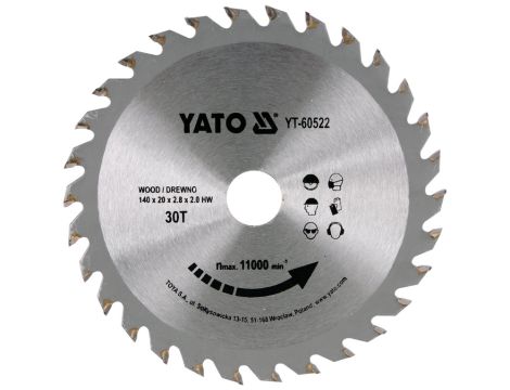 YATO - TARCZA WIDIOWA DO DREWNA 140X30TX20MM - YT-60522