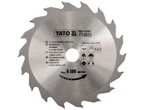 YATO - TARCZA WIDIOWA 160X18TX20 MM - YT-6055