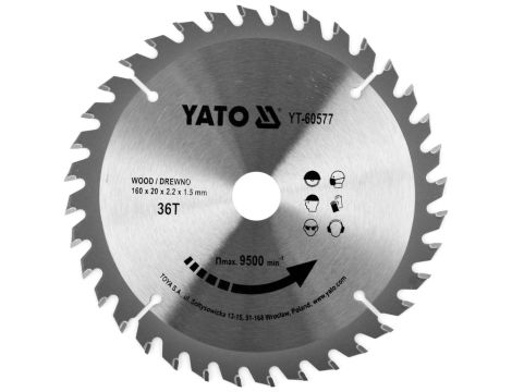 YATO - TARCZA TCT DO DREWNA 160X36TX20MM - YT-60577