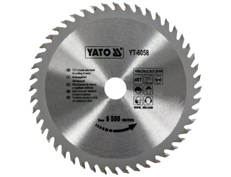 YATO - TARCZA WIDIOWA 160X48TX20 MM - YT-6058