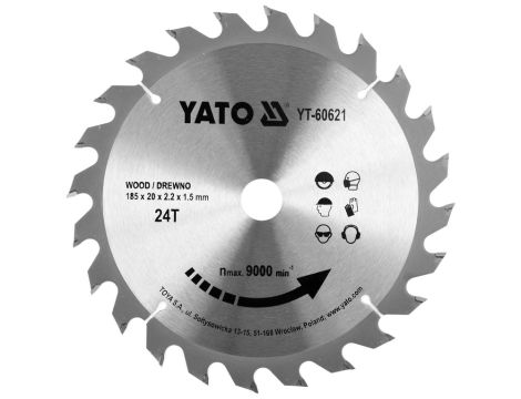 YATO - TARCZA TCT DO DREWNA 185X24TX20MM - YT-60621