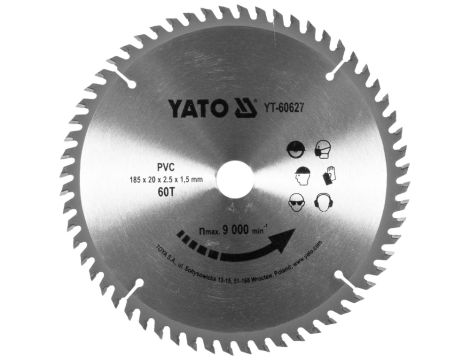 YATO - TARCZA  DO CIĘCIA PCV  185/60T 20MM - YT-60627