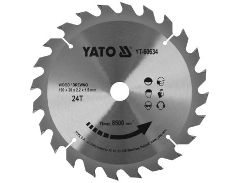 YATO - TARCZA WIDIOWA DO DREWNA 190X24TX20MM - YT-60634